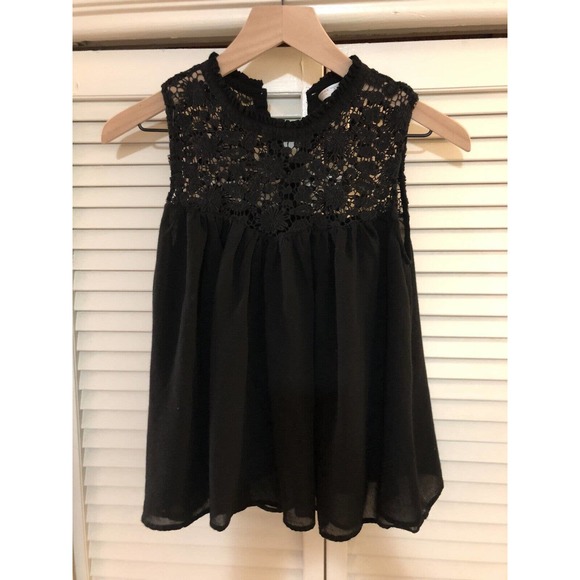Zara Trafaluc Tops - Zara Trafaluc Women’s Small Black Crochet Babydoll Style